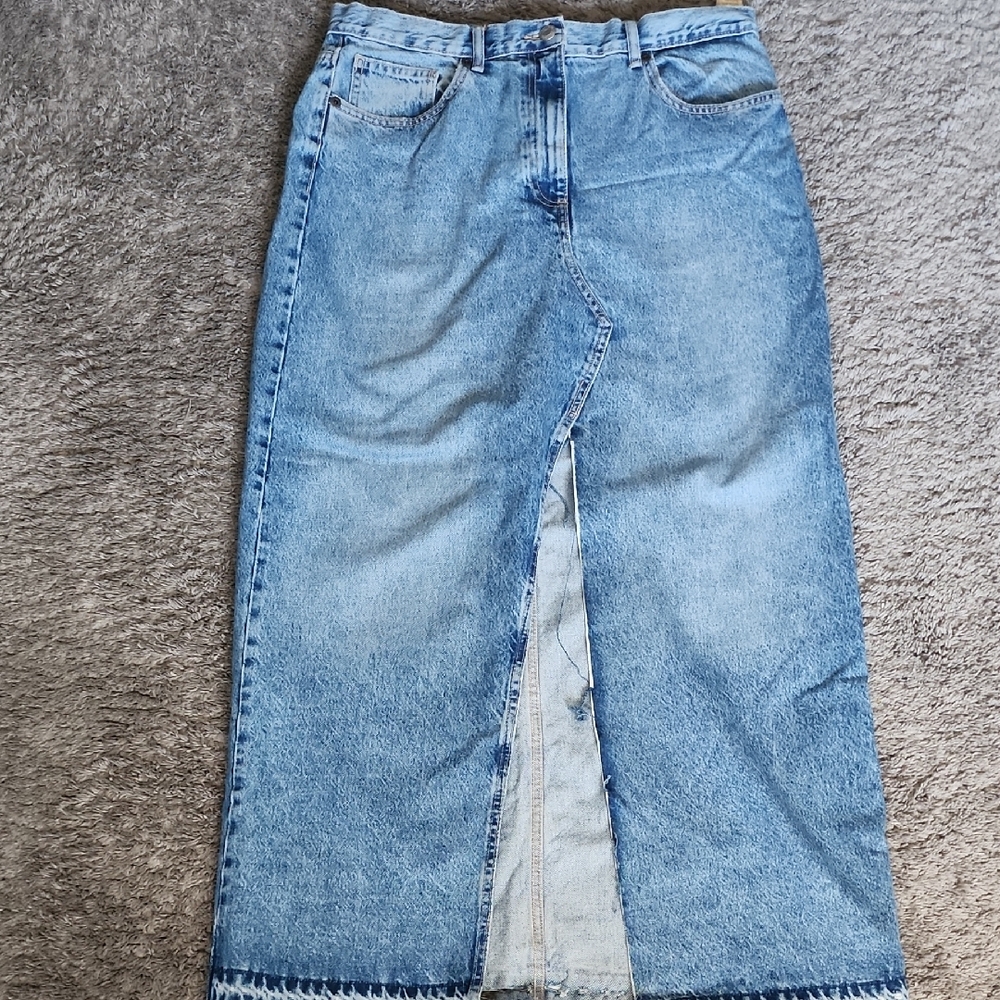 Zara Blue Maxi Pencil Skirt with Slit